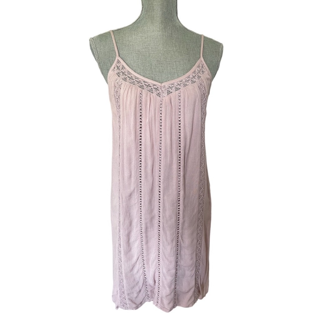 MUDD Boho babydoll mini dress dusty rose pink Size M